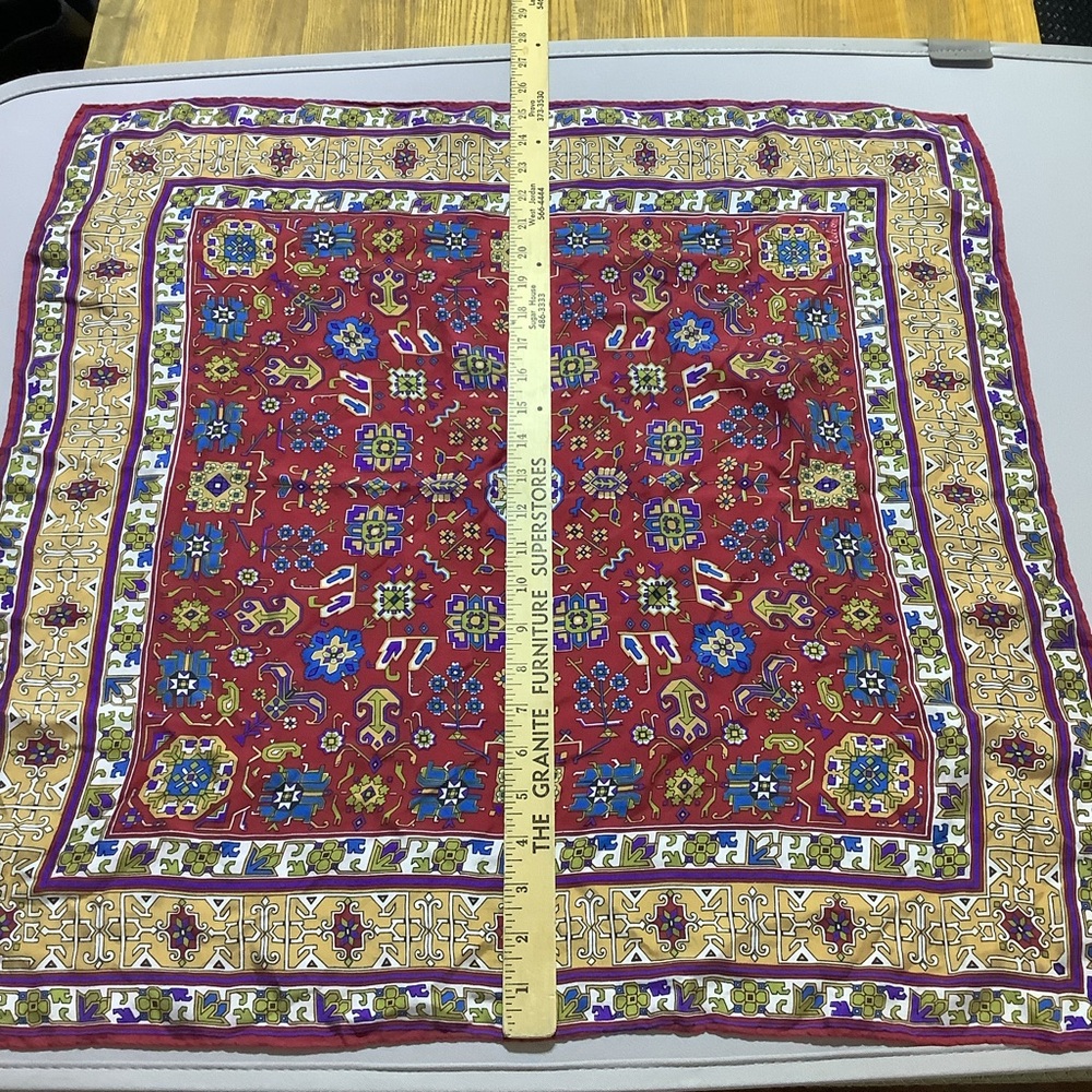 Beautiful Patterned Rolled Hem Scarf Vibrant Jewe… - image 3